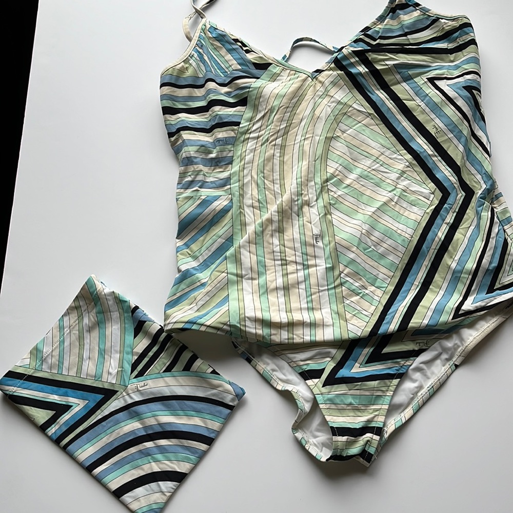 Emilio Pucci bodysuit / swimsuit with pouch.